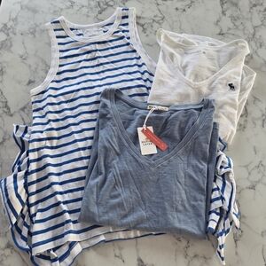 Extra Small Preppy T-Shirt Lot Marine Layer Current Elliot Abercrombie & Fitch